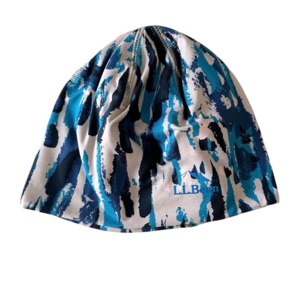 L.L.Bean Lightweight Patterned Beanie Hat Blue One Size Fits Most Gorpcore
